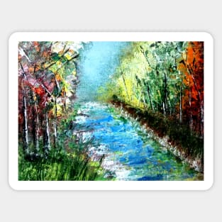 Semi abstract river scape 2 Sticker